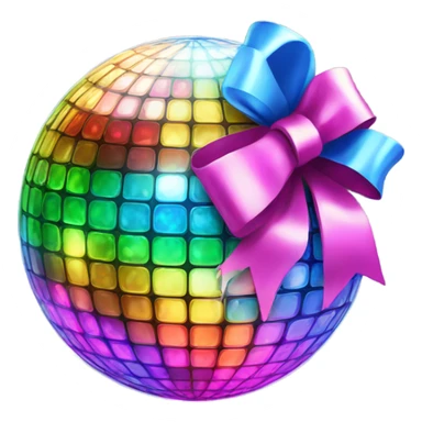 disco ball with bow sticker