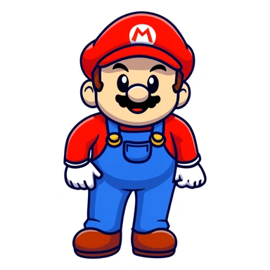 Mario with red shirt and blue overalls sticker