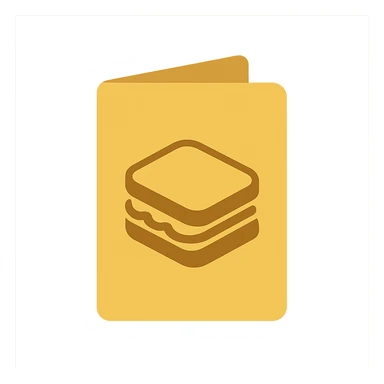 menu icon of sandwiches with mustard yellow background sticker