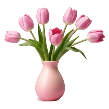 Pastell pink tulips vase sticker