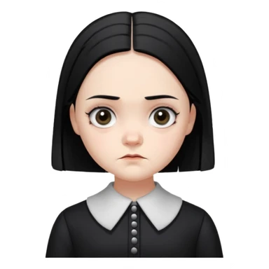 An emoji of Wednesday Addams sticker