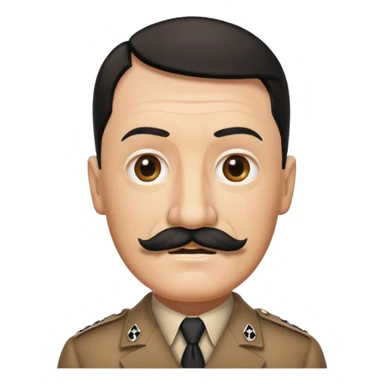 Je veux un emoji représentant adolf Hitler portant une moustache noir et carré sticker