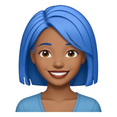 Black woman with blue hair sticker