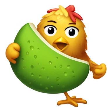 Chicken wing playing pickle ball sticker
