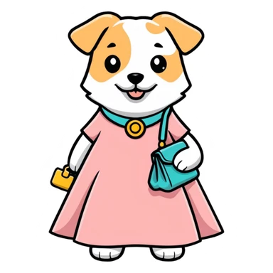 Dog in a dress sticker