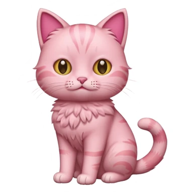 pink cat full body short hair sticker