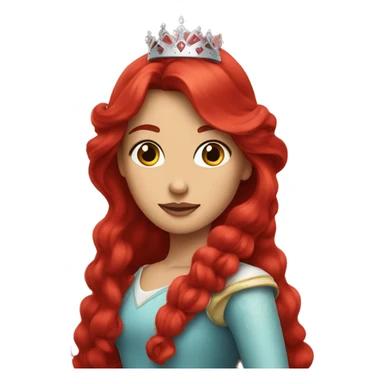 princess crown on red long hair sticker