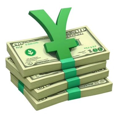 stack of bills facing up with a big green tick in the background sticker