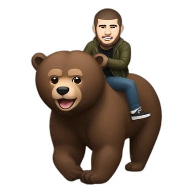 khabib nurmagomedov riding a bear sticker