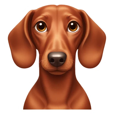 Red dachshund with a pink nose and white heart on forehead sticker