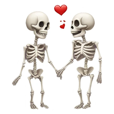 Skeleton couple in love sticker