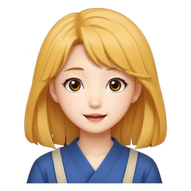 Korean girl with medium hair anime sticker