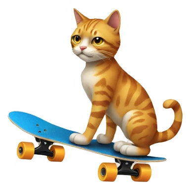 very cool cat on skateboard sticker