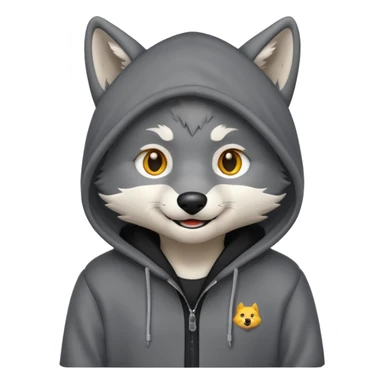 Wolf wearing a hoodie sticker
