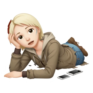 laying on the groud FALLEN sticker