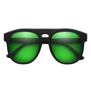 Black sunglasses with the Word „brat“ written in Both glasses in Green Font sticker