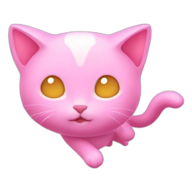 pink mew levitating sticker