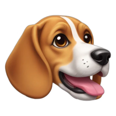 beagle sticking tongue out sticker