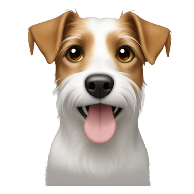 Long Hair Jack Russell white with light Brown Head  sticker