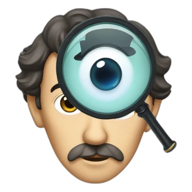 sherlock holmes with a magnifying glass near his eye sticker