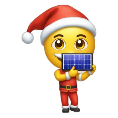 papai noel instalando painel solar sticker