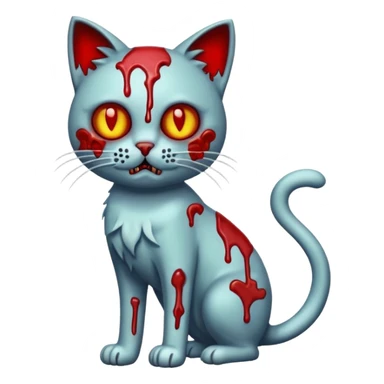 bloody zombie cat full body sticker