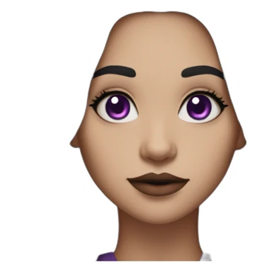 girl-light skin-purple eyes-witch-long black hair-big lips sticker