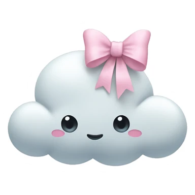 Cloud with a light pink bow on it sticker