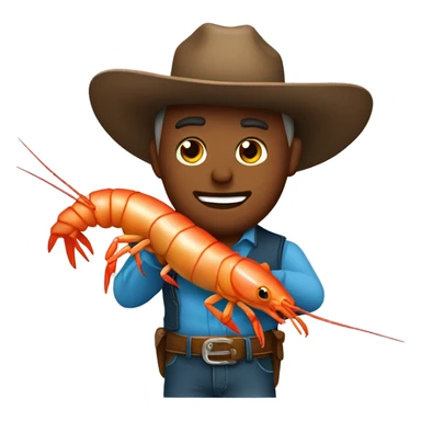 Cowboy shrimp sticker