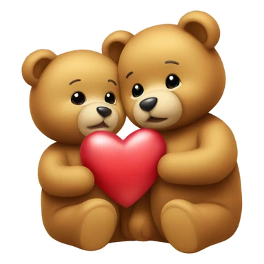 Teddies giving kiss hearts sticker