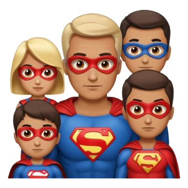 Generate super hero abstract emoji, father in superhero family, more adult sticker