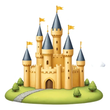 cloud yellow castle sticker