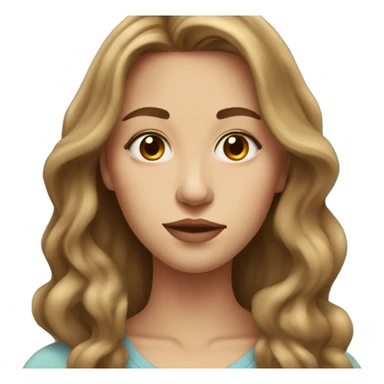 20 year old woman with long light brown hair and long face and big lips sticker