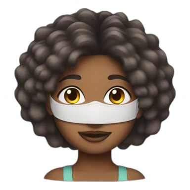 An african american girl with a hair mask sticker