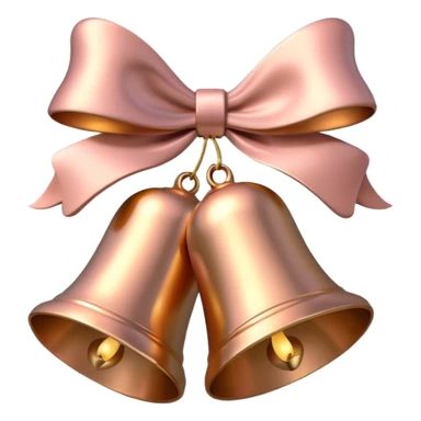 light rose gold christmas bells sticker