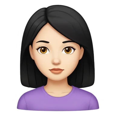 Emoji femme cheveux noirs sticker