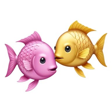 Two fish one light pink one gold swimming oposite directions around each other sticker