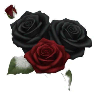 Gothic Black roses and dark red roses in a bouquet  sticker
