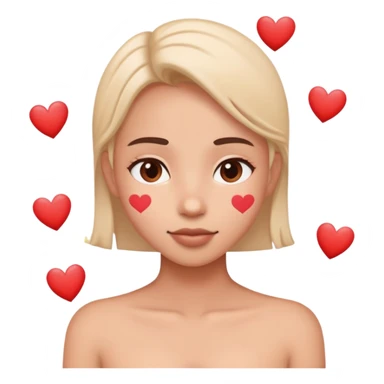 person with hearts around them sticker