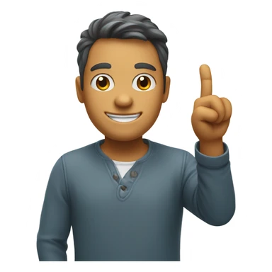 Happy while flipping off sticker