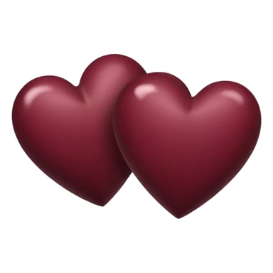 dark burgundy two heart sticker