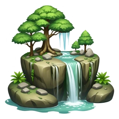 Flying Island – Floating rock with trees and waterfall sticker