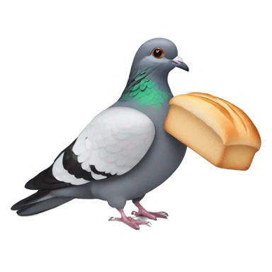 Pigeon with white bread sticker