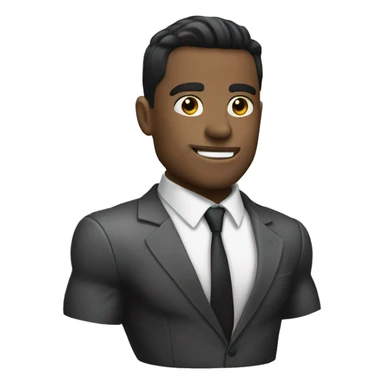 Muscle man suit and tie sticker