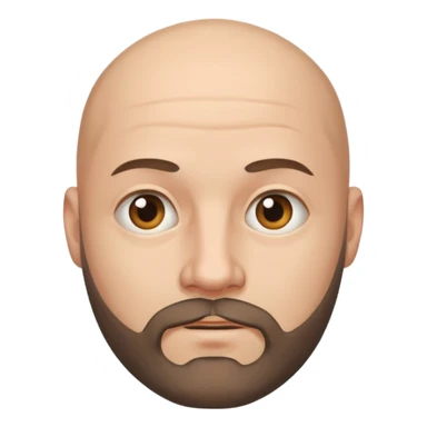 Bald with semi bearded face sticker