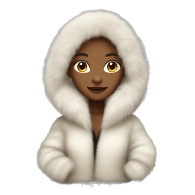 girl wearing fur coat, luxurious  sticker