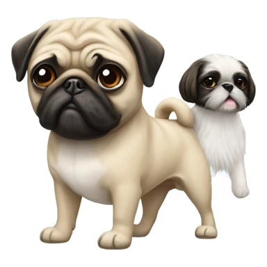 Pug and shihtzu sticker