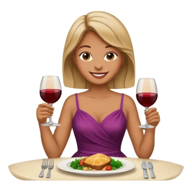 Create a person having dinner. sticker