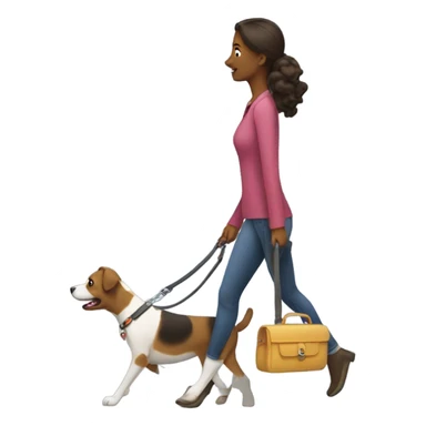 Woman walking dog sticker