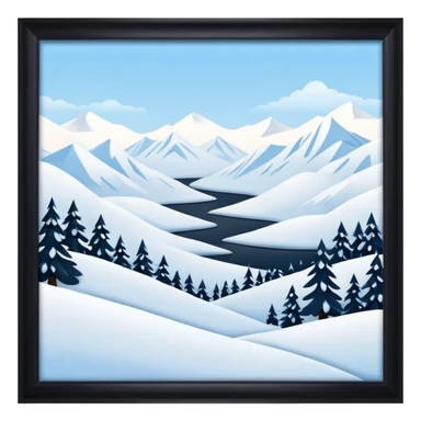An Alaskan snowy winter back drop to be used in the style of "duck hunt" the bottom 30% needs to contain landscape and the top 70% needs to be blank space. More graphic detail in a 3D style. sticker